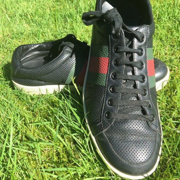 GUCCI Other - Gucci Ace Black Leather Sneakers Size 5.5